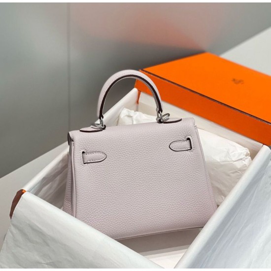 Super Clone Replica Hermes Kelly 20cm/25cm Bag in Pale Mauve with Silver Hardware Top Replica Hermes Kelly 20cm/25cm Bag in Pale Mauve with Silver Hardware