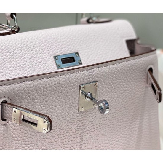 Super Clone Replica Hermes Kelly 20cm/25cm Bag in Pale Mauve with Silver Hardware Top Replica Hermes Kelly 20cm/25cm Bag in Pale Mauve with Silver Hardware