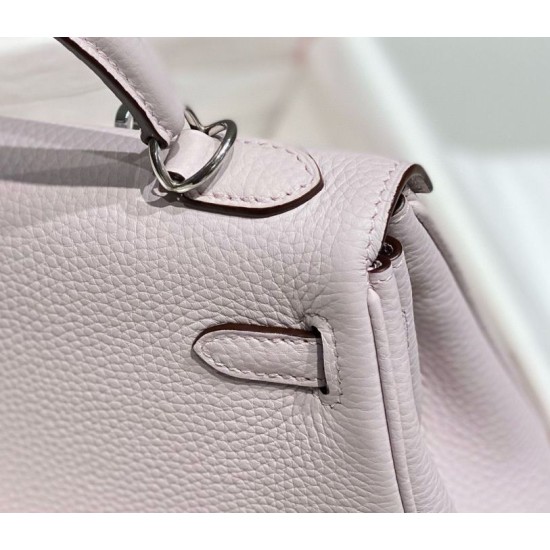 Super Clone Replica Hermes Kelly 20cm/25cm Bag in Pale Mauve with Silver Hardware Top Replica Hermes Kelly 20cm/25cm Bag in Pale Mauve with Silver Hardware