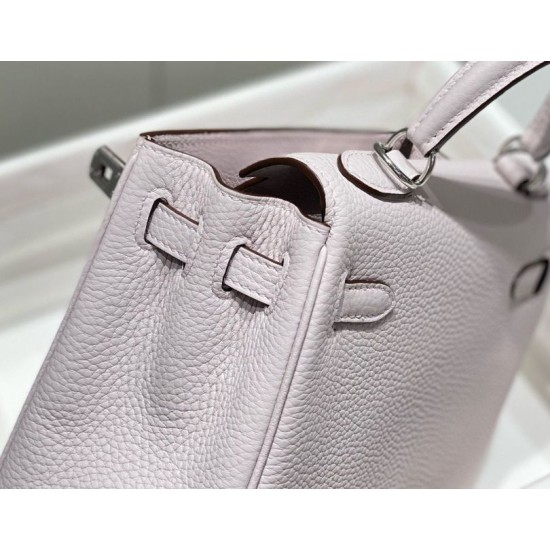Super Clone Replica Hermes Kelly 20cm/25cm Bag in Pale Mauve with Silver Hardware Top Replica Hermes Kelly 20cm/25cm Bag in Pale Mauve with Silver Hardware