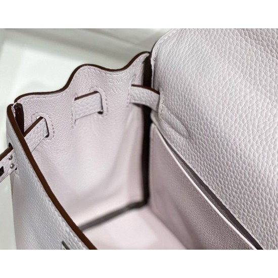 Super Clone Replica Hermes Kelly 20cm/25cm Bag in Pale Mauve with Silver Hardware Top Replica Hermes Kelly 20cm/25cm Bag in Pale Mauve with Silver Hardware