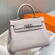 Super Clone Replica Hermes Kelly 20cm/25cm Bag in Pale Mauve with Silver Hardware Top Replica Hermes Kelly 20cm/25cm Bag in Pale Mauve with Silver Hardware