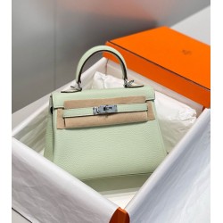 Super Clone Replica Hermes Kelly 20cm/25cm Bag in Clemence Green Top Replica Hermes Kelly 20cm/25cm Bag in Clemence Green