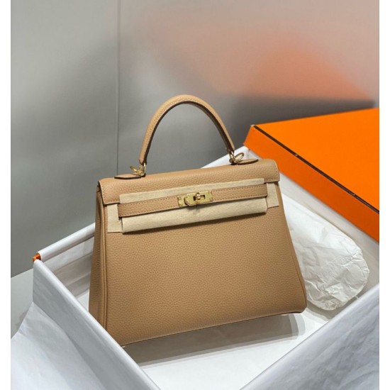 Super Clone Replica Hermes Kelly 20cm/25cm Bag in Brown Clemence Top Replica Hermes Kelly 20cm/25cm Bag in Brown Clemence