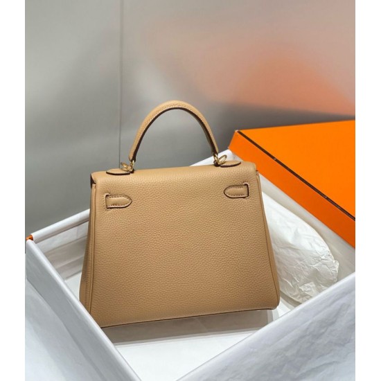 Super Clone Replica Hermes Kelly 20cm/25cm Bag in Brown Clemence Top Replica Hermes Kelly 20cm/25cm Bag in Brown Clemence