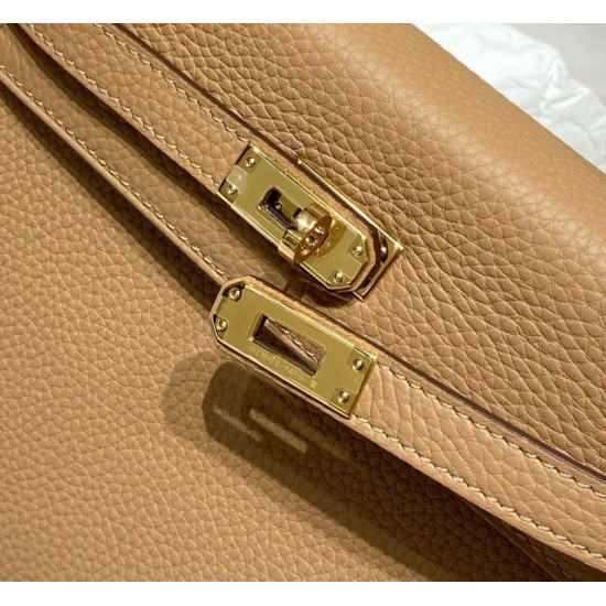 Super Clone Replica Hermes Kelly 20cm/25cm Bag in Brown Clemence Top Replica Hermes Kelly 20cm/25cm Bag in Brown Clemence