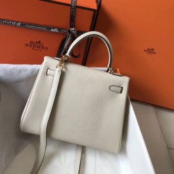Top Replica Hermes Kelly 25cm Bag in Beige Epsom