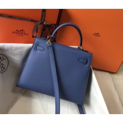 Super Clone Replica Hermes Kelly 25cm Bag in Epsom Blue Top Replica Hermes Kelly 25cm Bag in Epsom Blue