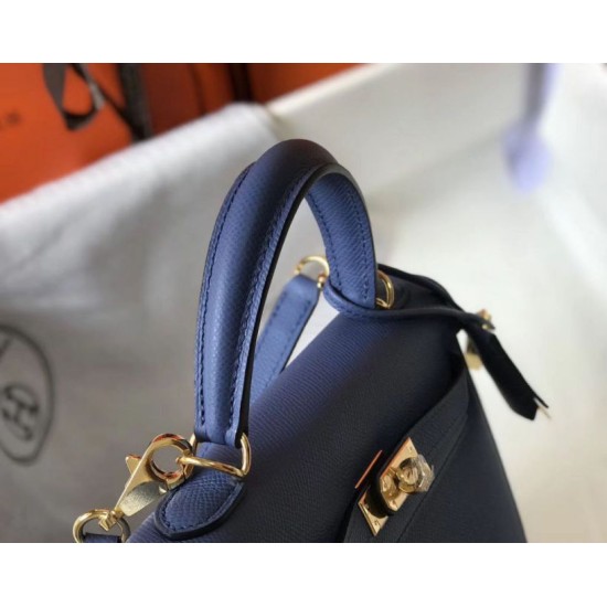 Super Clone Replica Hermes Kelly 25cm Bag in Epsom Blue Top Replica Hermes Kelly 25cm Bag in Epsom Blue