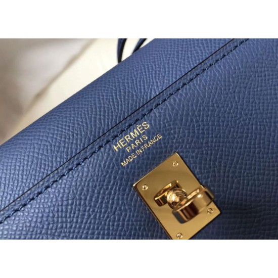 Super Clone Replica Hermes Kelly 25cm Bag in Epsom Blue Top Replica Hermes Kelly 25cm Bag in Epsom Blue