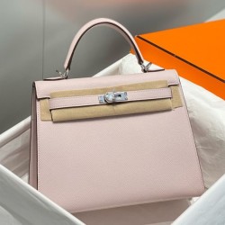 Top Replica Hermes Kelly 25cm Bag in Pink Epsom