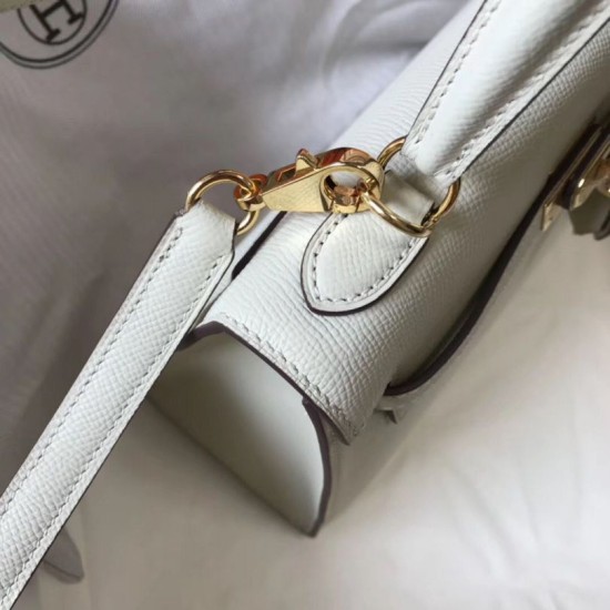 Super Clone Replica Hermes Kelly 25cm Bag in White Epsom Top Replica Hermes Kelly 25cm Bag in White Epsom