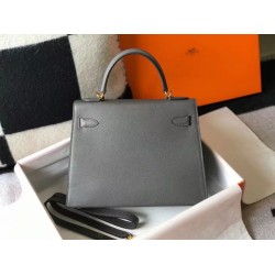 Super Clone Replica Hermes Kelly 28cm/32cm Bag in Slate Epsom Gold hardware Top Replica Hermes Kelly 28cm/32cm Bag in Slate Epsom Gold hardware