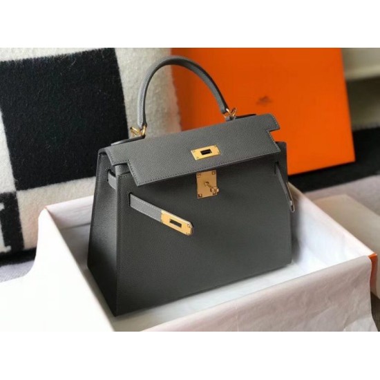 Super Clone Replica Hermes Kelly 28cm/32cm Bag in Slate Epsom Gold hardware Top Replica Hermes Kelly 28cm/32cm Bag in Slate Epsom Gold hardware