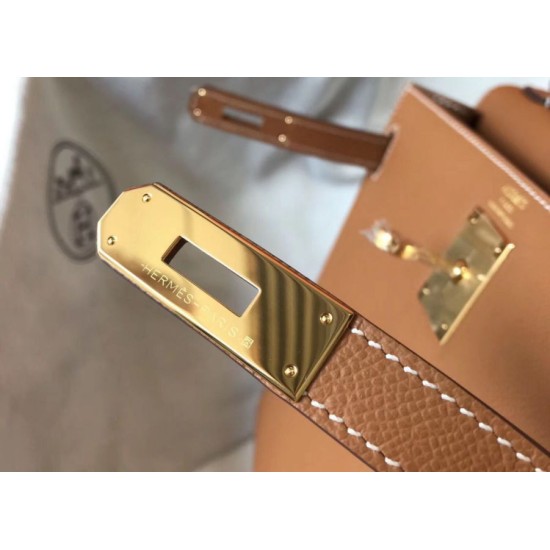 Super Clone Replica Hermes Kelly 28cm/32cm Bag in Brown Epsom with Gold Hardware Top Replica Hermes Kelly 28cm/32cm Bag in Brown Epsom with Gold Hardware