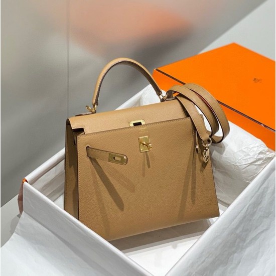Super Clone Replica Hermes Kelly 28cm/32cm Bag in Camel Epsom GHW Top Replica Hermes Kelly 28cm/32cm Bag in Camel Epsom GHW