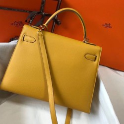 Top Replica Hermes Kelly Bag 28cm/32cm Yellow Epsom Gold Hardware