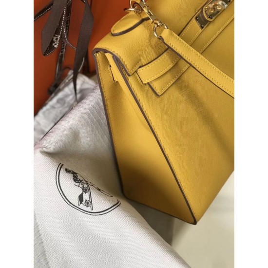 Super Clone Replica Hermes Kelly Bag 28cm/32cm Yellow Epsom Gold Hardware Top Replica Hermes Kelly Bag 28cm/32cm Yellow Epsom Gold Hardware