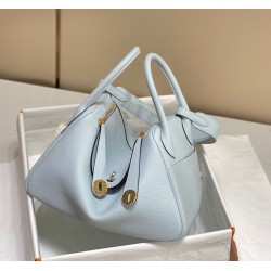 Super Clone Replica Hermes Lindy 26 cm bag, Blue with gold-tone hardware Top Replica Hermes Lindy 26 cm bag, Blue with gold-tone hardware