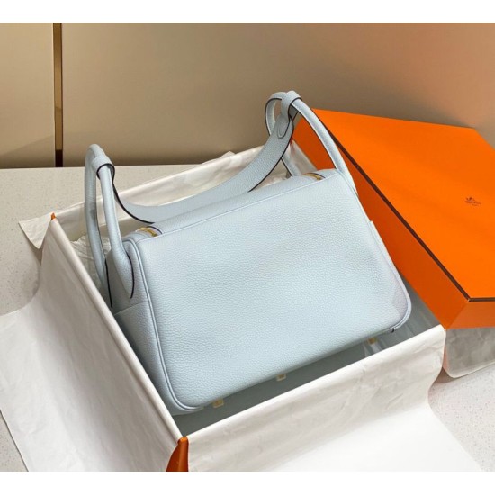 Super Clone Replica Hermes Lindy 26 cm bag, Blue with gold-tone hardware Top Replica Hermes Lindy 26 cm bag, Blue with gold-tone hardware