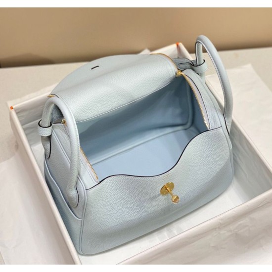 Super Clone Replica Hermes Lindy 26 cm bag, Blue with gold-tone hardware Top Replica Hermes Lindy 26 cm bag, Blue with gold-tone hardware