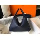 Super Clone Replica Hermes Lindy 26 cm bag, Navy blue with gold-tone hardware Top Replica Hermes Lindy 26 cm bag, Navy blue with gold-tone hardware