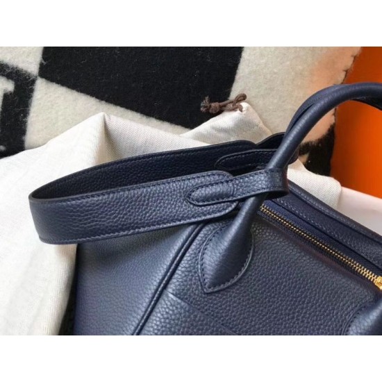 Super Clone Replica Hermes Lindy 26 cm bag, Navy blue with gold-tone hardware Top Replica Hermes Lindy 26 cm bag, Navy blue with gold-tone hardware