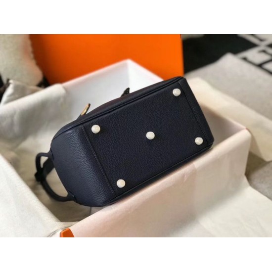 Super Clone Replica Hermes Lindy 26 cm bag, Navy blue with gold-tone hardware Top Replica Hermes Lindy 26 cm bag, Navy blue with gold-tone hardware