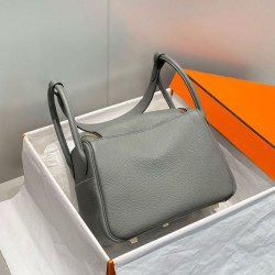 Top Replica Hermes Lindy 26 cm bag, Gris Meyer with gold-tone hardware