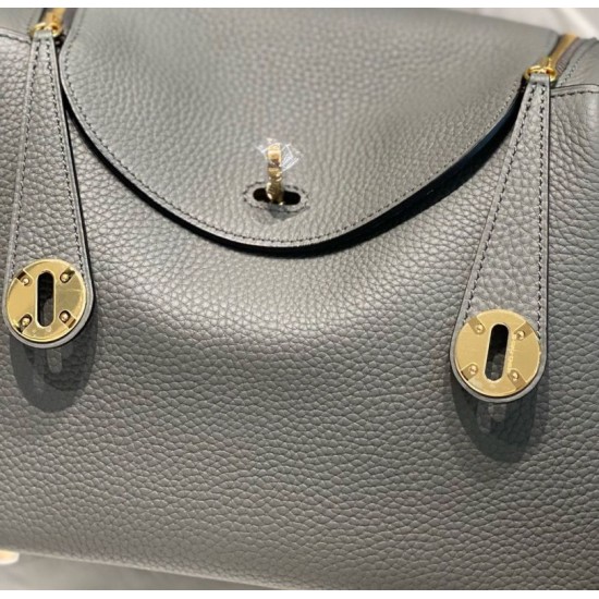 Super Clone Replica Hermes Lindy 26 cm bag, Gris Meyer with gold-tone hardware Top Replica Hermes Lindy 26 cm bag, Gris Meyer with gold-tone hardware