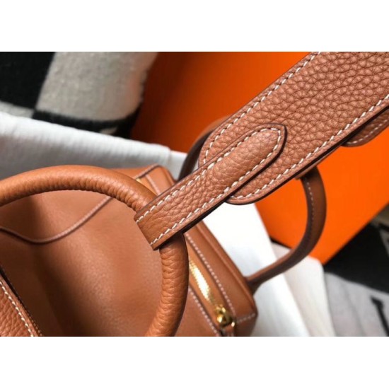 Super Clone Replica Hermes Lindy 26 cm bag, Brown with gold-tone hardware Top Replica Hermes Lindy 26 cm bag, Brown with gold-tone hardware
