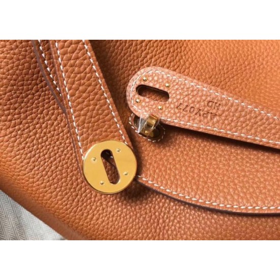 Super Clone Replica Hermes Lindy 26 cm bag, Brown with gold-tone hardware Top Replica Hermes Lindy 26 cm bag, Brown with gold-tone hardware