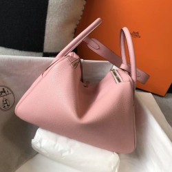 Super Clone Replica Hermes Lindy 26 cm bag, Pink with gold-tone hardware Top Replica Hermes Lindy 26 cm bag, Pink with gold-tone hardware