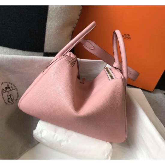 Super Clone Replica Hermes Lindy 26 cm bag, Pink with gold-tone hardware Top Replica Hermes Lindy 26 cm bag, Pink with gold-tone hardware