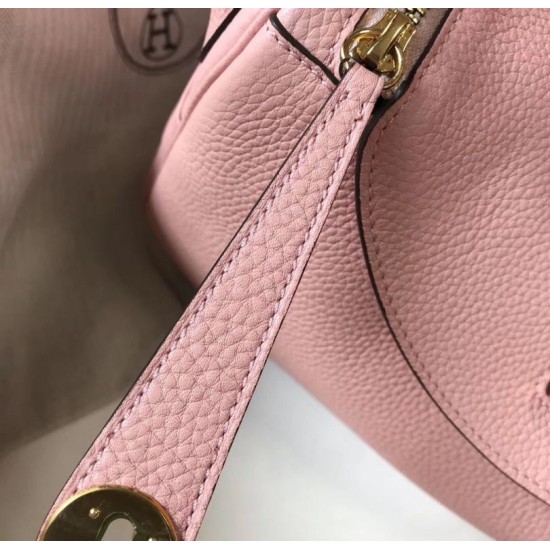 Super Clone Replica Hermes Lindy 26 cm bag, Pink with gold-tone hardware Top Replica Hermes Lindy 26 cm bag, Pink with gold-tone hardware