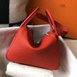 Top Replica Hermes Lindy 26 cm bag, Red with gold-tone hardware