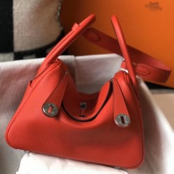 Top Replica Hermes Lindy 26 cm bag, Red with gold-tone hardware