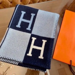 Super Clone Replica Hermes Avalon III Blanket Blue Top Replica Hermes Avalon III Blanket Blue