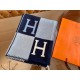 Top Replica Hermes Avalon III Blanket Blue