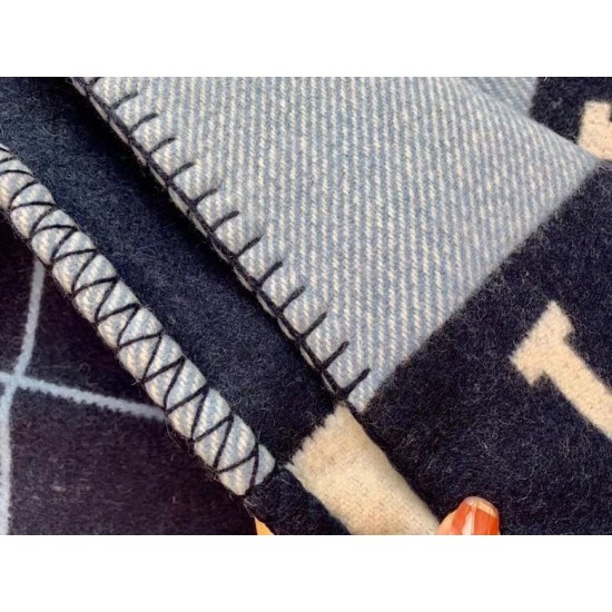 Top Replica Hermes Avalon III Blanket Blue