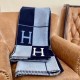Top Replica Hermes Avalon III Blanket Blue