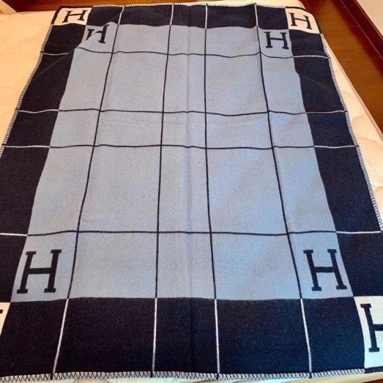Top Replica Hermes Avalon III Blanket Blue