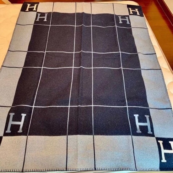Top Replica Hermes Avalon III Blanket Blue