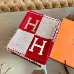 Top Replica Hermes Avalon III Blanket Red