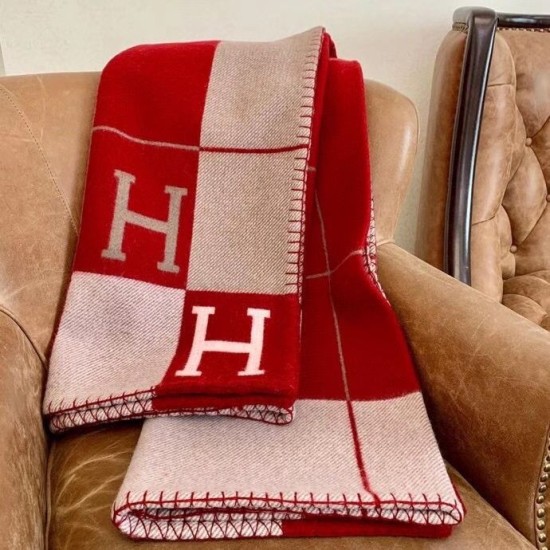 Top Replica Hermes Avalon III Blanket Red