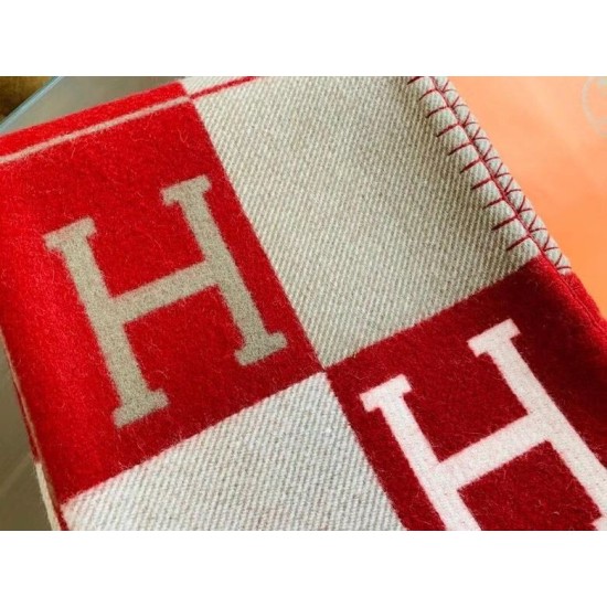 Top Replica Hermes Avalon III Blanket Red