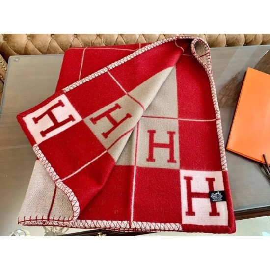 Top Replica Hermes Avalon III Blanket Red