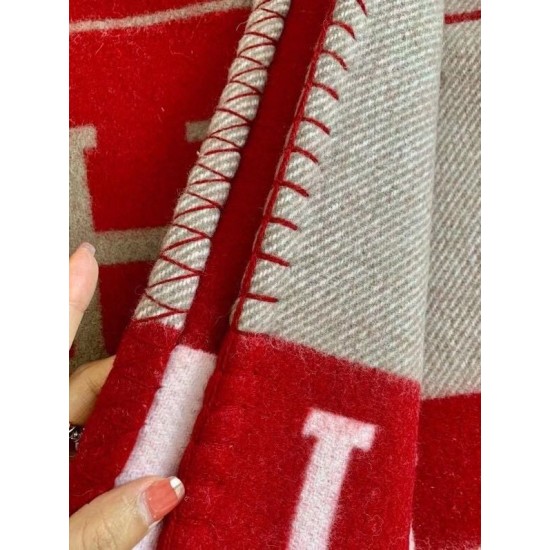 Top Replica Hermes Avalon III Blanket Red