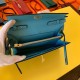Top Replica Hermes Kelly Classique To Go Wallet Epsom Blue