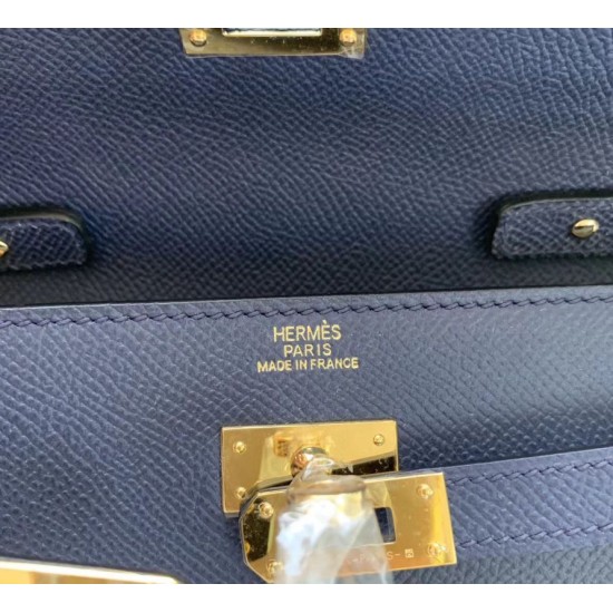 Top Replica Hermes Kelly Classique To Go Wallet Epsom Dark Blue